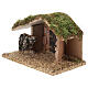 Empty hut with stone wall for 8-10 cm Nativity Scene, 25x15x15 cm s2