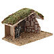 Empty hut with stone wall for 8-10 cm Nativity Scene, 25x15x15 cm s3