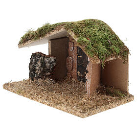 Capanna vuota con muro di sassi 25x15x15 cm presepe 8-10 cm