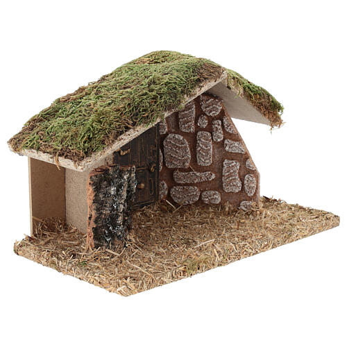 Capanna vuota con muro di sassi 25x15x15 cm presepe 8-10 cm 3