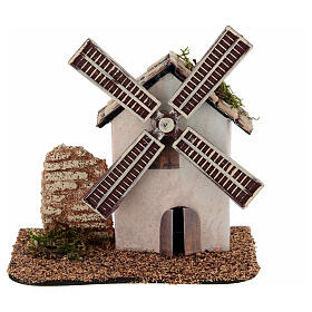 Moulin à vent sans mouvement 15x5x10 cm crèche 8-10 cm