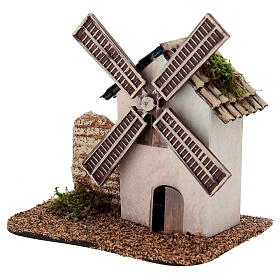 Moulin à vent sans mouvement 15x5x10 cm crèche 8-10 cm