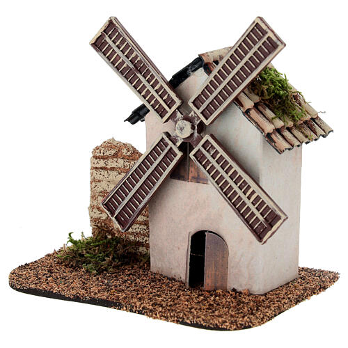 Mulino a vento senza movimento 15x5x10 cm presepe 8-10 cm 2