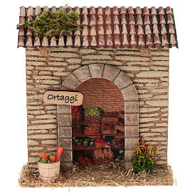 Tienda de frutas y verduras 15x5x15 cm para belén de 8-10 cm
