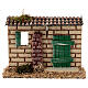 House facade with green door and window, 15x5x10 cm, for 8-10 cm Nativity Scene s1