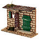 Facciata casetta porta e finestra verde 15x5x10 cm presepe 8-10 cm s2