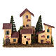 Gruppo casette a schiera con pini 20x10x15 cm presepe 8-10 cm s1