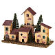 Gruppo casette a schiera con pini 20x10x15 cm presepe 8-10 cm s2