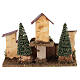 Gruppo casette a schiera con pini 20x10x15 cm presepe 8-10 cm s4