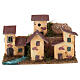 Gruppo casette a schiera con ruscello 20x10x10 cm presepe 8-10 cm s1