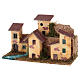 Gruppo casette a schiera con ruscello 20x10x10 cm presepe 8-10 cm s2