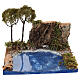 Cliff with water mirror and two maritime pine trees, 20x15x15 cm, for 8-10 cm Nativity Scene s1