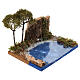 Scogliera con specchio d'acqua due pini marittimi 20x15x15 cm presepe 8-10 cm s3