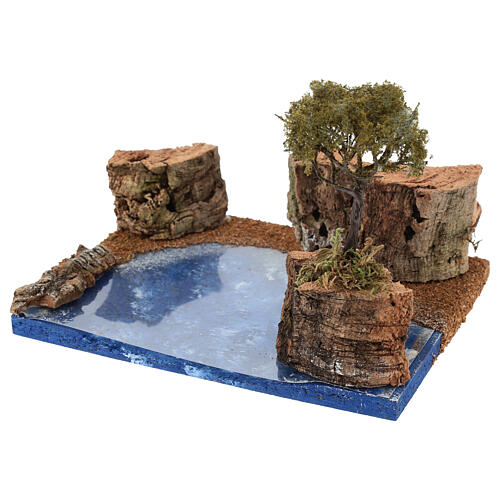 Falaise en liège avec pin maritime 20x15x15 cm crèche 8-10 cm 2