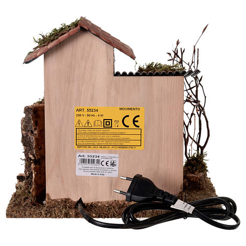 Mulino con ruscello e movimento 25x15x20 cm presepe 8-10 cm 4