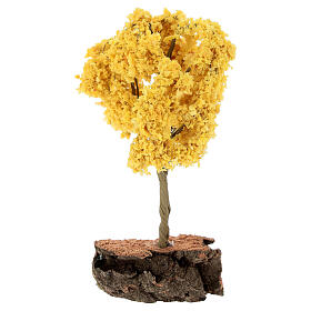 Árvore outonal com folhagem amarela 15 cm para presépio 8-10 cm