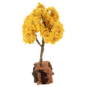 Árvore outonal com folhagem amarela 15 cm para presépio 8-10 cm