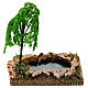 Laghetto con salice piangente 15x10x15 cm presepe 8-10 cm s3