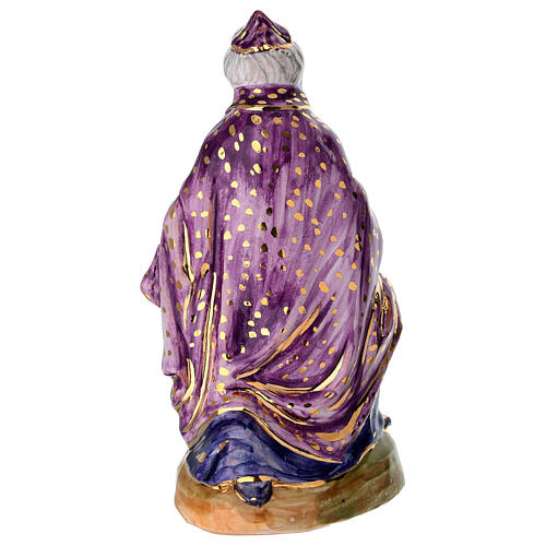 Re Magio in ginocchio Dellarte Ceramiche dipinto a mano 20 cm 5
