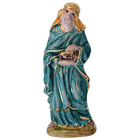 Rei Mago em pé Dellarte Ceramiche pintado à mão 20 cm