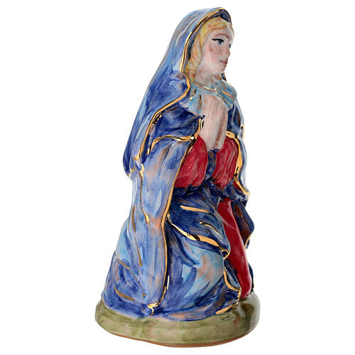 Statuette Vierge crèche Dellarte Ceramiche peinte à la main 20 cm 3