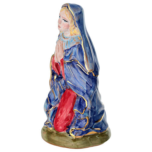 Statuette Vierge crèche Dellarte Ceramiche peinte à la main 20 cm 4
