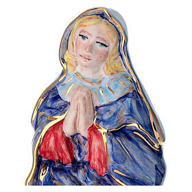 Estátua da Virgem Maria para presépio Dellarte Ceramiche pintada à mão 20 cm