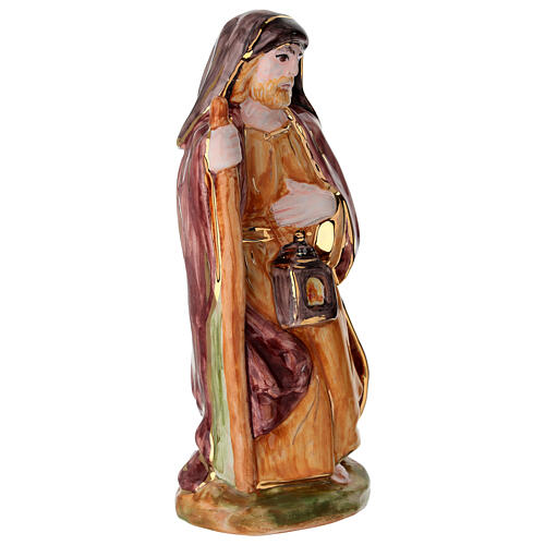 Statue de Saint Joseph crèche Dellarte Ceramiche 20 cm peinte à la main 4