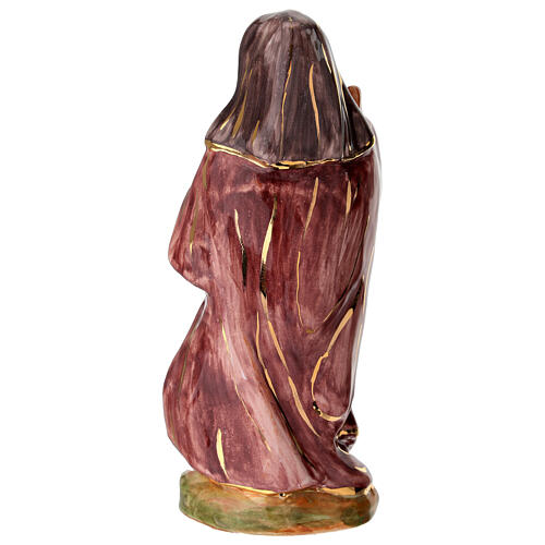 Statue de Saint Joseph crèche Dellarte Ceramiche 20 cm peinte à la main 5