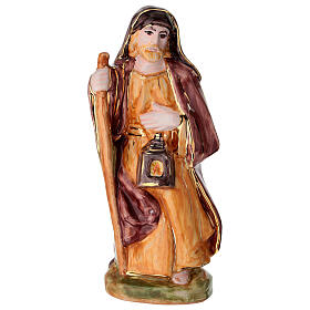 Estátua de São José para presépio Dellarte Ceramiche 20 cm pintada à mão