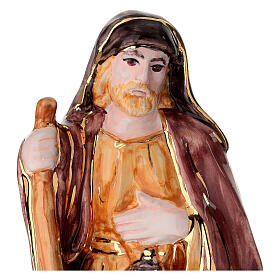 Estátua de São José para presépio Dellarte Ceramiche 20 cm pintada à mão