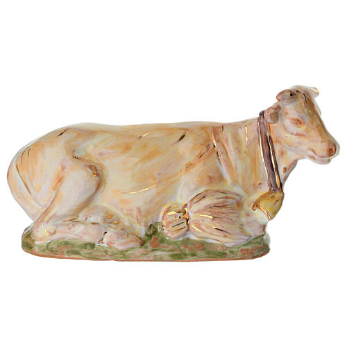 Hand-painted Dellarte Ceramiche Nativity ox, 20 cm 1