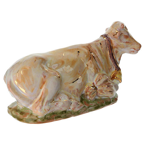 Boi para presépio Dellarte Ceramiche 20 cm pintado à mão 3
