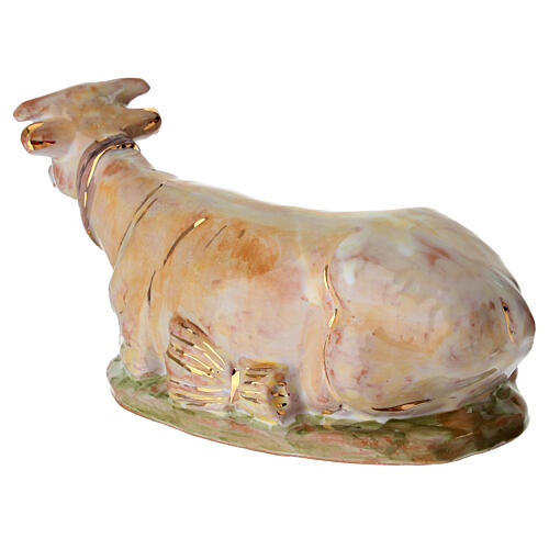 Boi para presépio Dellarte Ceramiche 20 cm pintado à mão 4