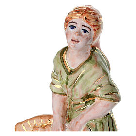 Lavandaia presepe 20 cm Dell'Arte Ceramiche dipinto a mano