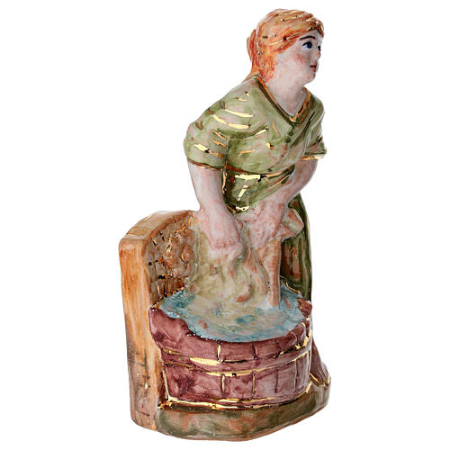 Lavandaia presepe 20 cm Dell'Arte Ceramiche dipinto a mano 4