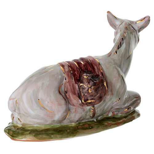 Asino dipinto a mano presepe 20 cm Dell'Arte Ceramiche 4