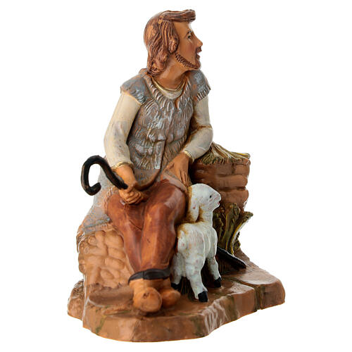 Padre sentado con oveja belén Fontanini 12 cm 3