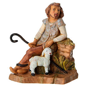 Padre seduto con pecora presepe Fontanini 12 cm