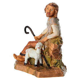 Padre seduto con pecora presepe Fontanini 12 cm