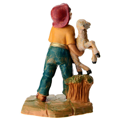 Fils avec agneau dans les bras crèche Fontanini 12 cm 5