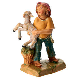 Figlio con agnello in braccio presepe Fontanini 12 cm