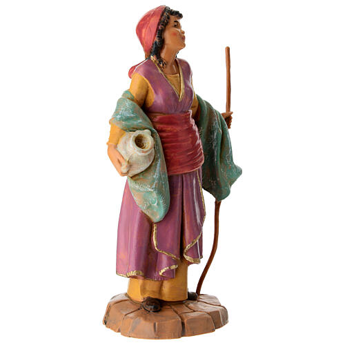 Pastourelle avec cruche et bâton crèche Fontanini 20 cm 3