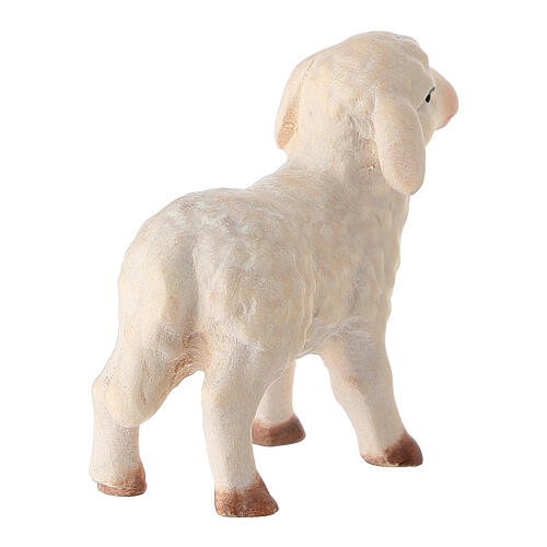 Oil painted wood lamb for Val Gardena Nativity Scene, Leonardo collection 4