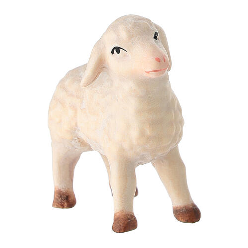 Agnello presepe legno linea Leonardo colorato olio Val Gardena 2