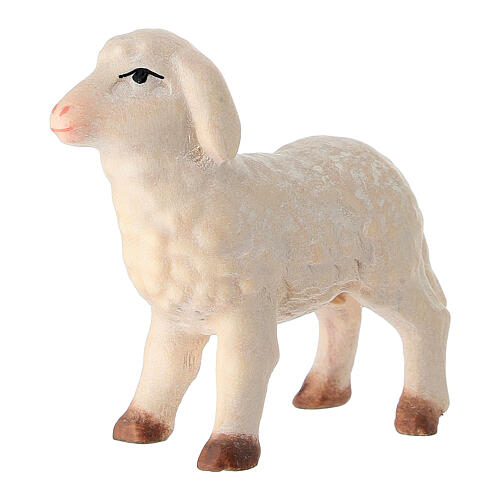 Agnello presepe legno linea Leonardo colorato olio Val Gardena 3