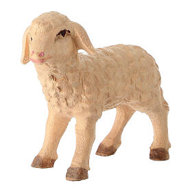 Agnello presepe legno linea Leonardo colorato Val Gardena