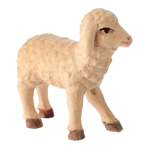 Wooden nativity lamb from the Leonardo line, colored Val Gardena. 3