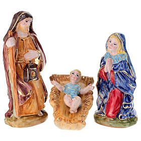 Ceramic Holy Family Set Hand-painted Dellarte Ceramiche, 20 cm