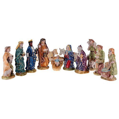 Set 12 pz statuine natività Dellarte Ceramiche dipinta a mano 20 cm 1